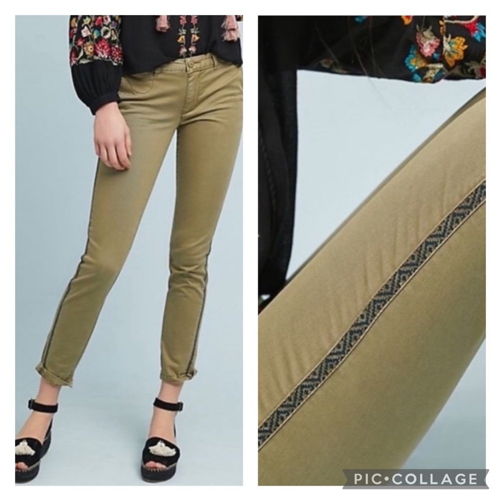 Anthropologie Chino Olive Green Pants